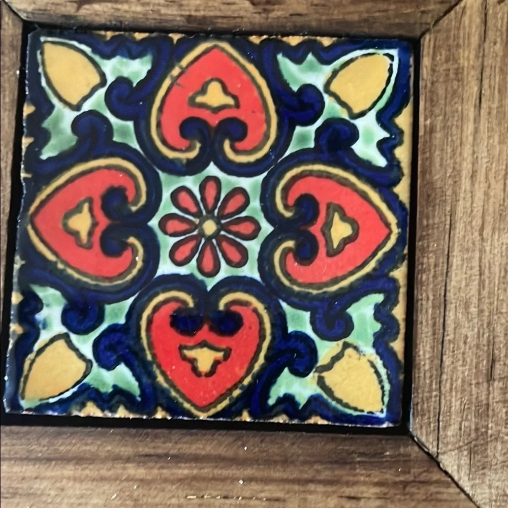 El Viejo Arte Handcrafted Wooden Box with Colorful‎ Tile Inlay